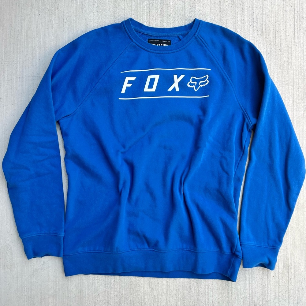 Fox Racing Crewneck Sweatshirt Royal Blue Logo Men's Large